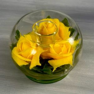 Vintage Terrarium Candle Holder Flower Bubble Candle Holder Glass